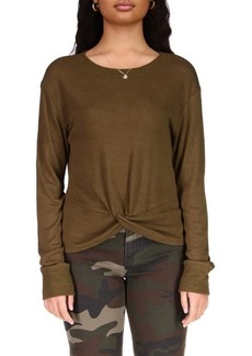 Sanctuary Knot Front Knit Top in Olive Oil at Nordstrom