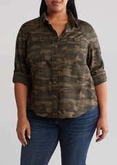 Sanctuary Long Sleeve Tencel® Lyocell Button-Up Shirt in Soft Powder at Nordstrom Rack