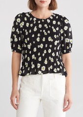 Sanctuary Nanette Smocked Puff Sleeve Recycled Polyester Top in Flower Dream at Nordstrom Rack