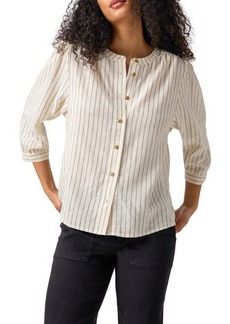 Sanctuary Stripe Linen Blend Button-Up Shirt