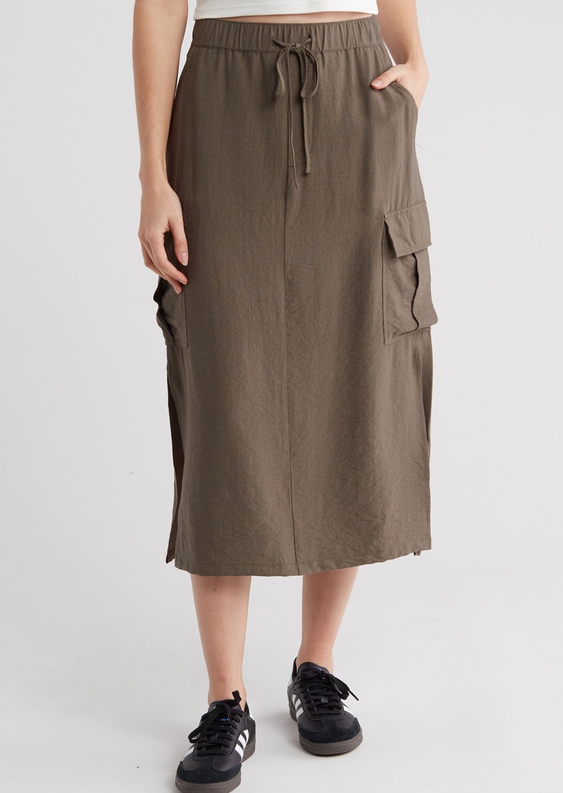 Sanctuary Tex Twill Cargo Pocket Utility Skirt in Evergreen at Nordstrom Rack