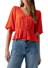 Sanctuary Textured Puff Sleeve Blouse