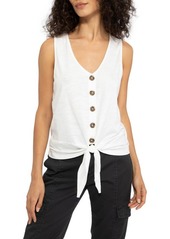 Sanctuary Tie To Keep Up Cotton Blend Tank Top in White at Nordstrom