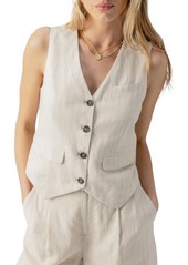 Sanctuary Timeless Pinstripe Linen Blend Vest