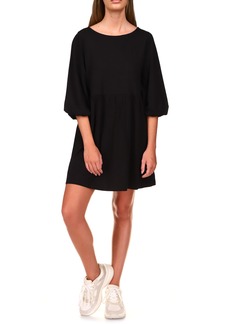 Sanctuary Tomorrow Cotton Blend Knit Babydoll Minidress in Black at Nordstrom