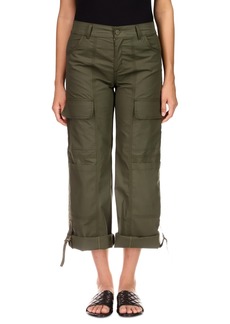 Sanctuary Women's Cali Solid Roll-Tab-Cuffs Cargo Pants - Mossy Green
