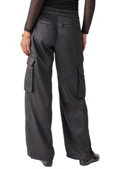 Sanctuary Women's Eve Semi-High-Rise Satin Cargo Pants - Black