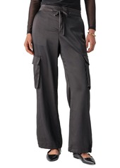 Sanctuary Women's Eve Semi-High-Rise Satin Cargo Pants - Black