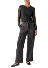 Sanctuary Women's Eve Semi-High-Rise Satin Cargo Pants - Black