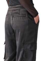 Sanctuary Women's Eve Semi-High-Rise Satin Cargo Pants - Black