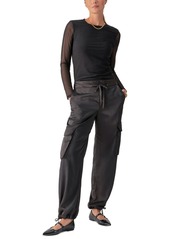 Sanctuary Women's Eve Semi-High-Rise Satin Cargo Pants - Black