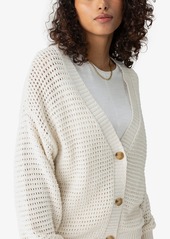 Sanctuary Women's Falling For Fall Button-Front Cotton Cardigan - Chalk