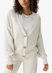 Sanctuary Women's Falling For Fall Button-Front Cotton Cardigan - Chalk