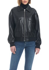 Sanctuary Women's Faux Leather Bomber Jacket - Black