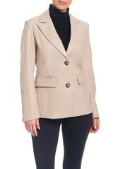 Sanctuary Women's Faux Leather Single-Breasted Blazer Jacket with Corset Back - Dusty pink