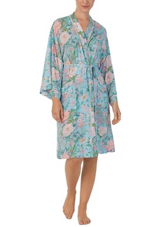 Sanctuary Women's Floral 3/4-Sleeve Wrap Robe - Blue Floral