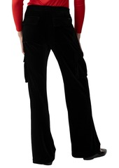 Sanctuary Women's High Rise Velvet Cargo Pants - Black