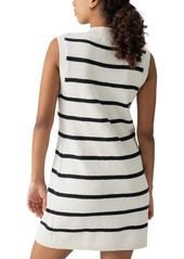 Sanctuary Women's Life Is Easy Cotton Sweater Dress - Chalk / Black Stripe