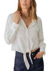 Sanctuary Women's Lifetime Tie-Front Button-Up Shirt - Chalk