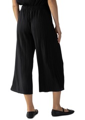 Sanctuary Women's Plisse Pleated Pull-On Culotte Pants - Black