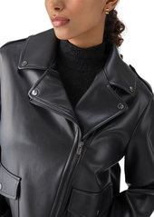 Sanctuary Women's Ryder Faux-Leather Moto Jacket - Black