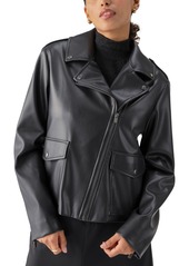 Sanctuary Women's Ryder Faux-Leather Moto Jacket - Black