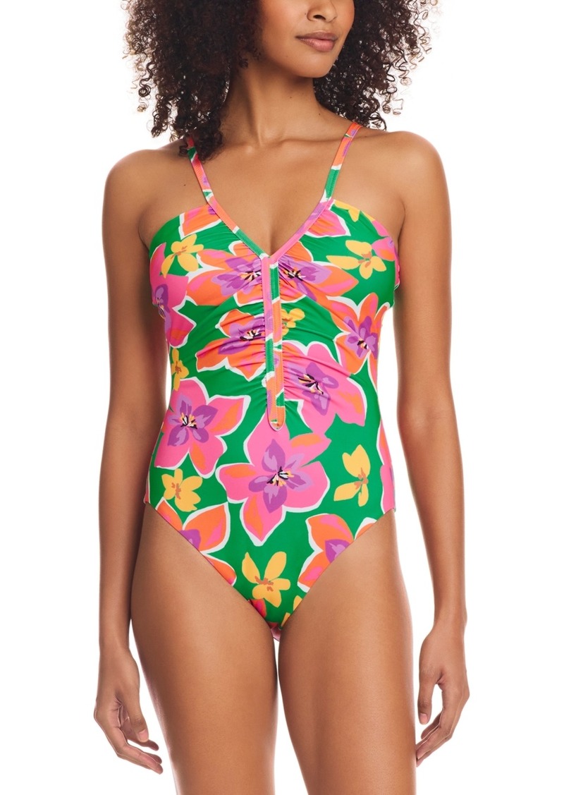 Sanctuary Women's Shirred-Front One-Piece Swimsuit - Multi