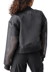 Sanctuary Women's Skyline Organza Faux-Leather Bomber Jacket - Black