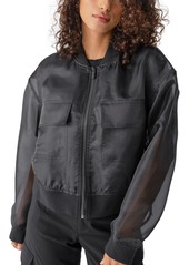 Sanctuary Women's Skyline Organza Faux-Leather Bomber Jacket - Black