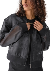 Sanctuary Women's Skyline Organza Faux-Leather Bomber Jacket - Black