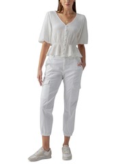 Sanctuary Women's Textured Button-Front Peplum Top - White