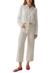 Sanctuary Women's The Marine Mid Rise Cropped Wide-Leg Jeans - French Vanilla