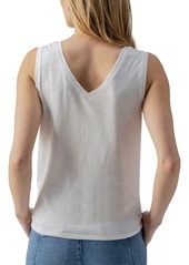 Sanctuary Women's V Neck Sleeveless Tie-Hem Tank Top - White