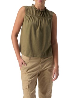Sanctuary Sleeveless Shirred Top In Burnt Olive