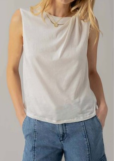 Sanctuary Sun's Out Knot Shoulder Tee Tank In White