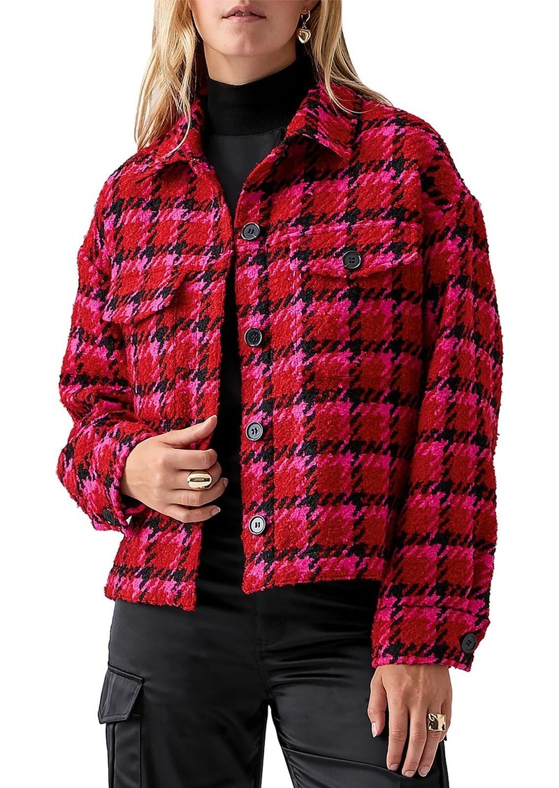 Sanctuary The Shacket Womens Textured Short Shirt Jacket