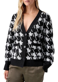 Sanctuary Warms My Heart Womens Houndstooth Button-Down Cardigan Sweater