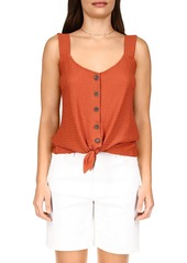 Sanctuary Womens Button-Down Tie Front Tank Top