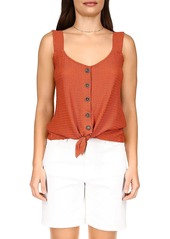 Sanctuary Womens Button-Down Tie Front Tank Top