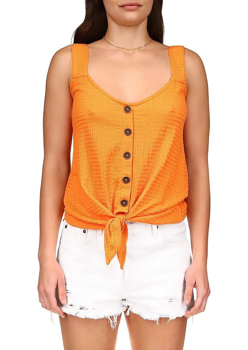 Sanctuary Womens Button-Down Tie Front Tank Top