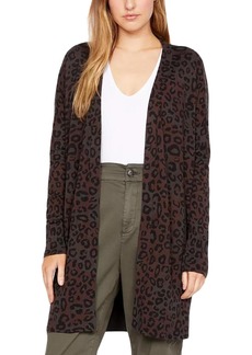 Sanctuary Womens Camouflage Open Front Cardigan Sweater