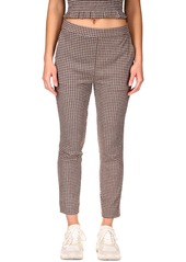 Sanctuary Womens Check Print Textured Ankle Pants