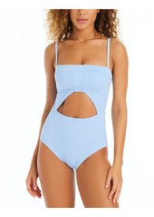 Sanctuary Womens Cut-Out Ribbed One-Piece Swimsuit