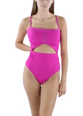 Sanctuary Womens Cut-Out Ribbed One-Piece Swimsuit