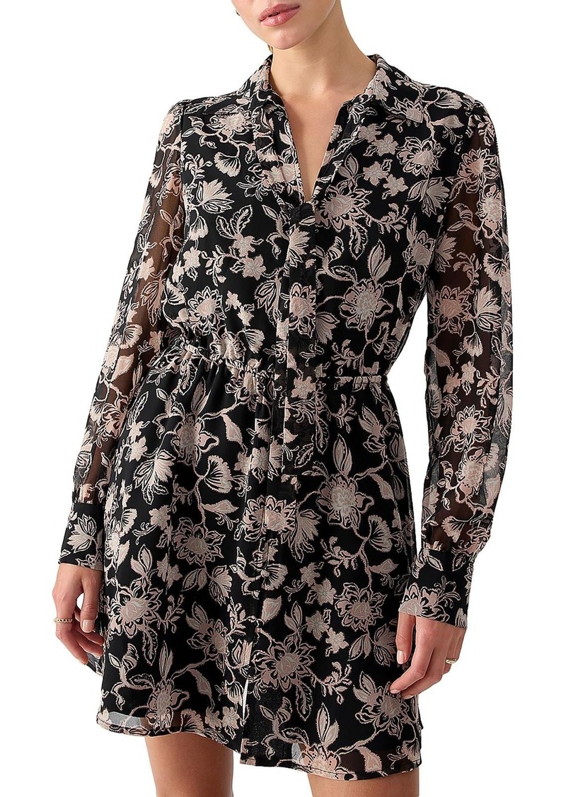 Sanctuary Womens Floral Neck-Tie Midi Dress