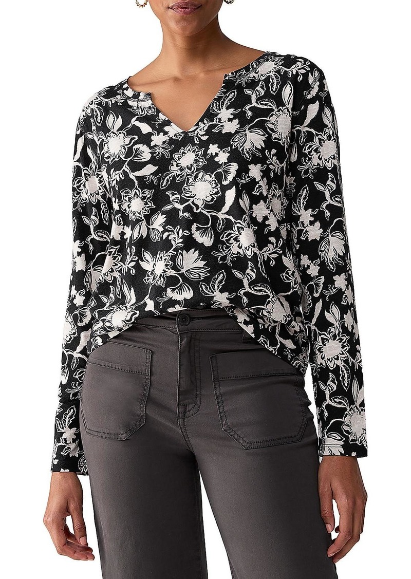 Sanctuary Womens Floral Print Long Sleeve Blouse