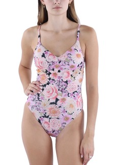 Sanctuary Womens Floral Print Strappy One-Piece Swimsuit