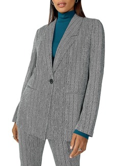 Sanctuary Womens Herringbone Office One-Button Blazer