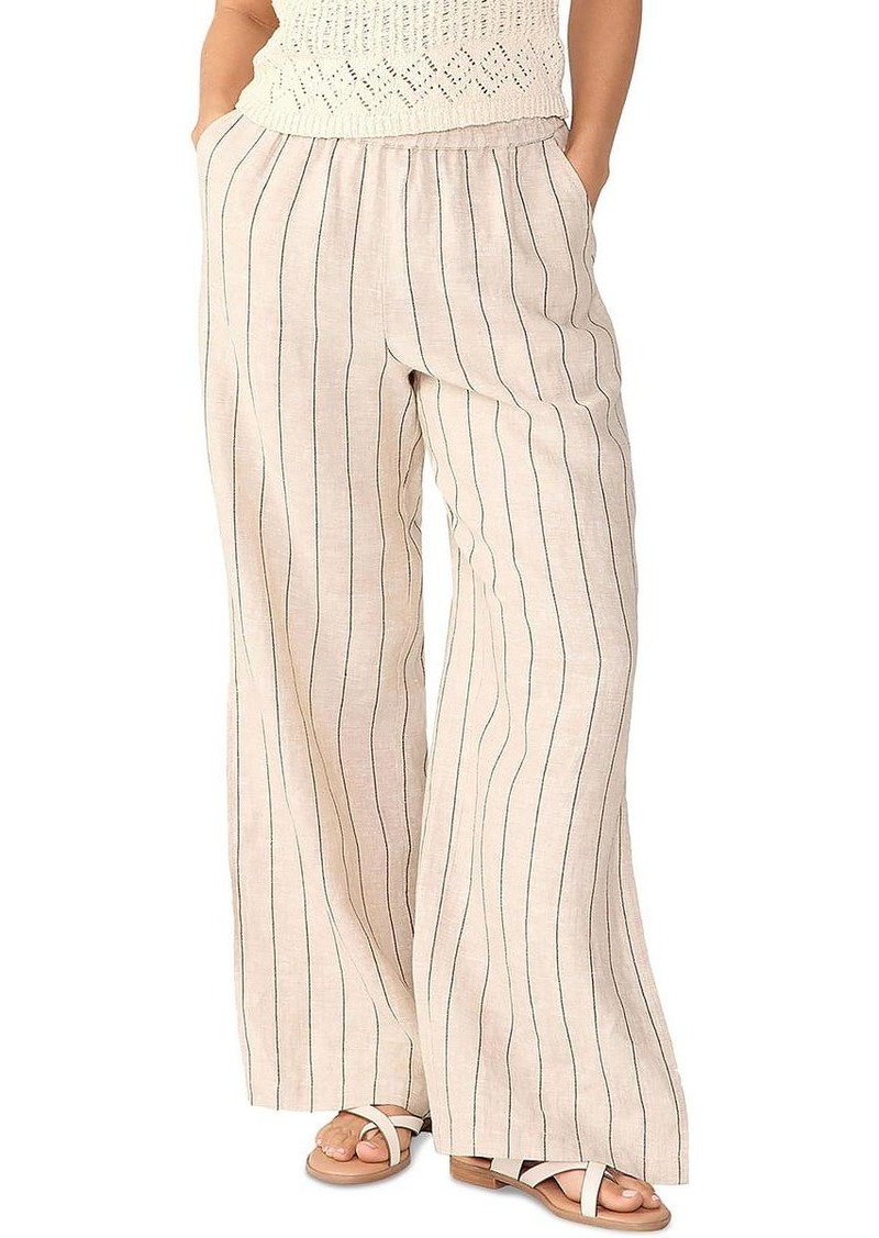 Sanctuary Womens Linen Pull on Wide Leg Pants