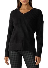 Sanctuary Womens Ribbed V-Neck Pullover Sweater